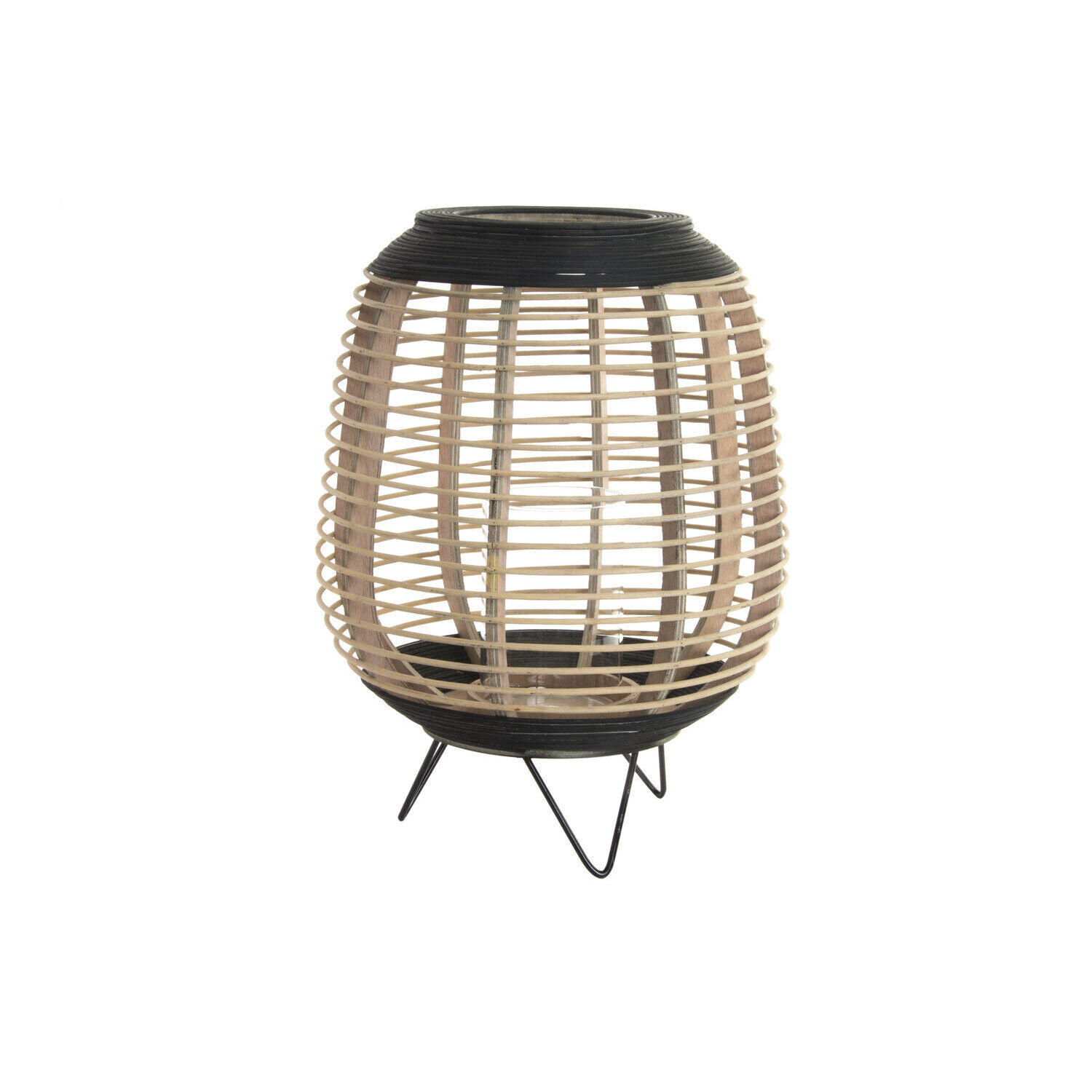 PORTE-BOUGIES EN CRISTAL DE BAMBOU 32X32X43 MARRON NATUREL
