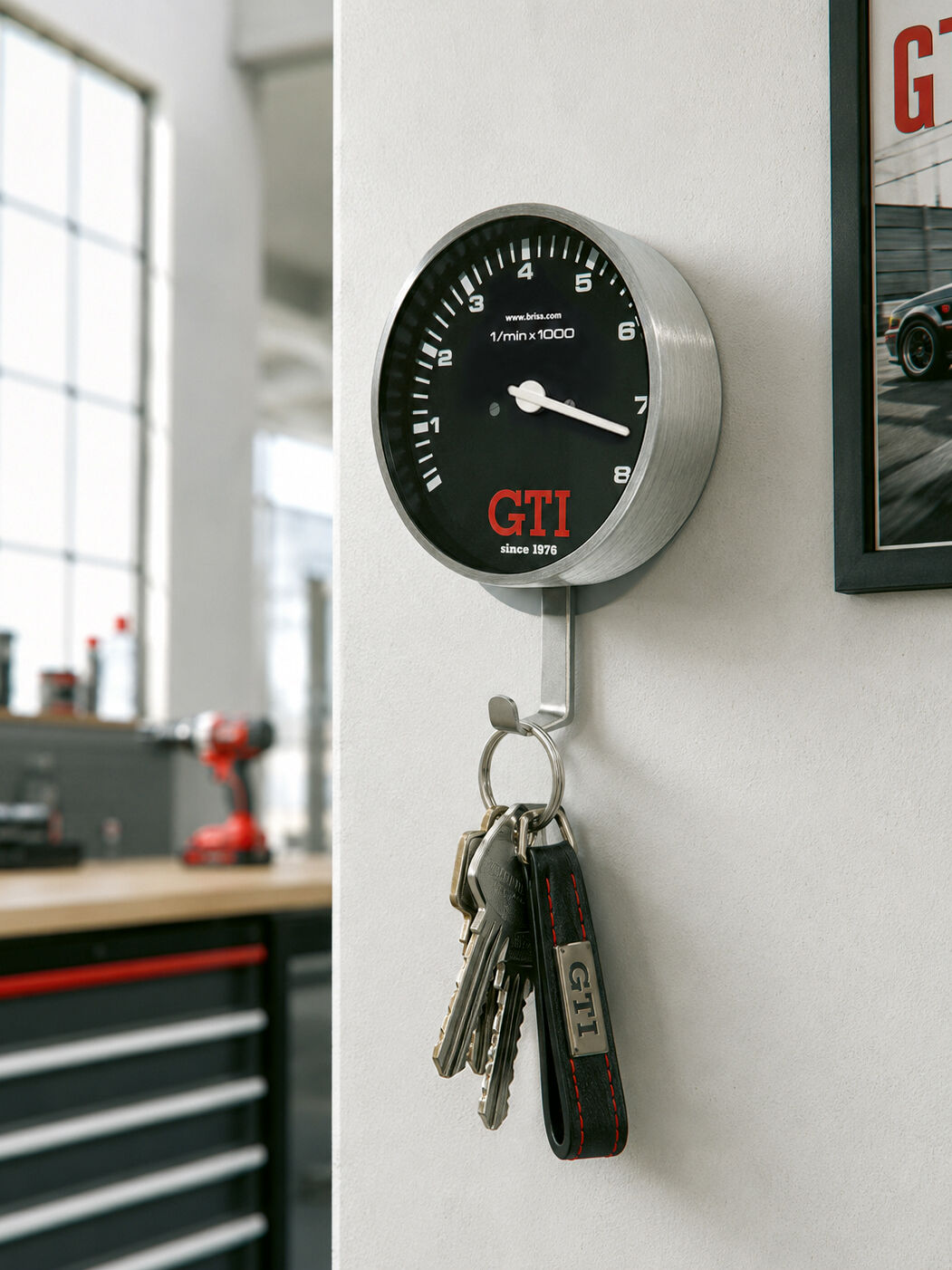 VW T1 GTI Wandschlüsselhalter im Tacho Design (in Geschenkbox) - GTIKF01