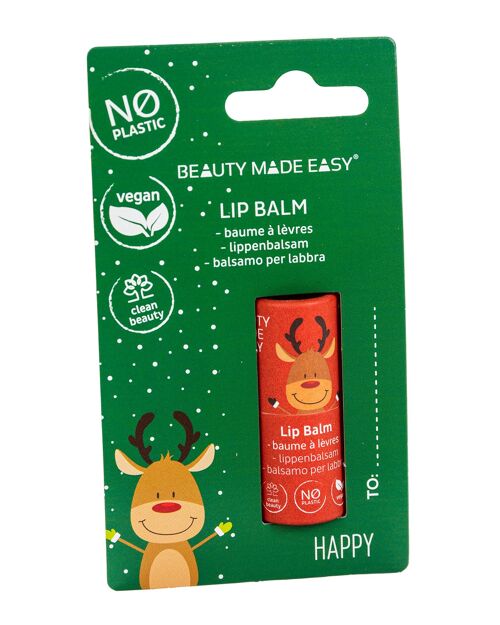 Vegan Paper tube Lip Balm -  HAPPY