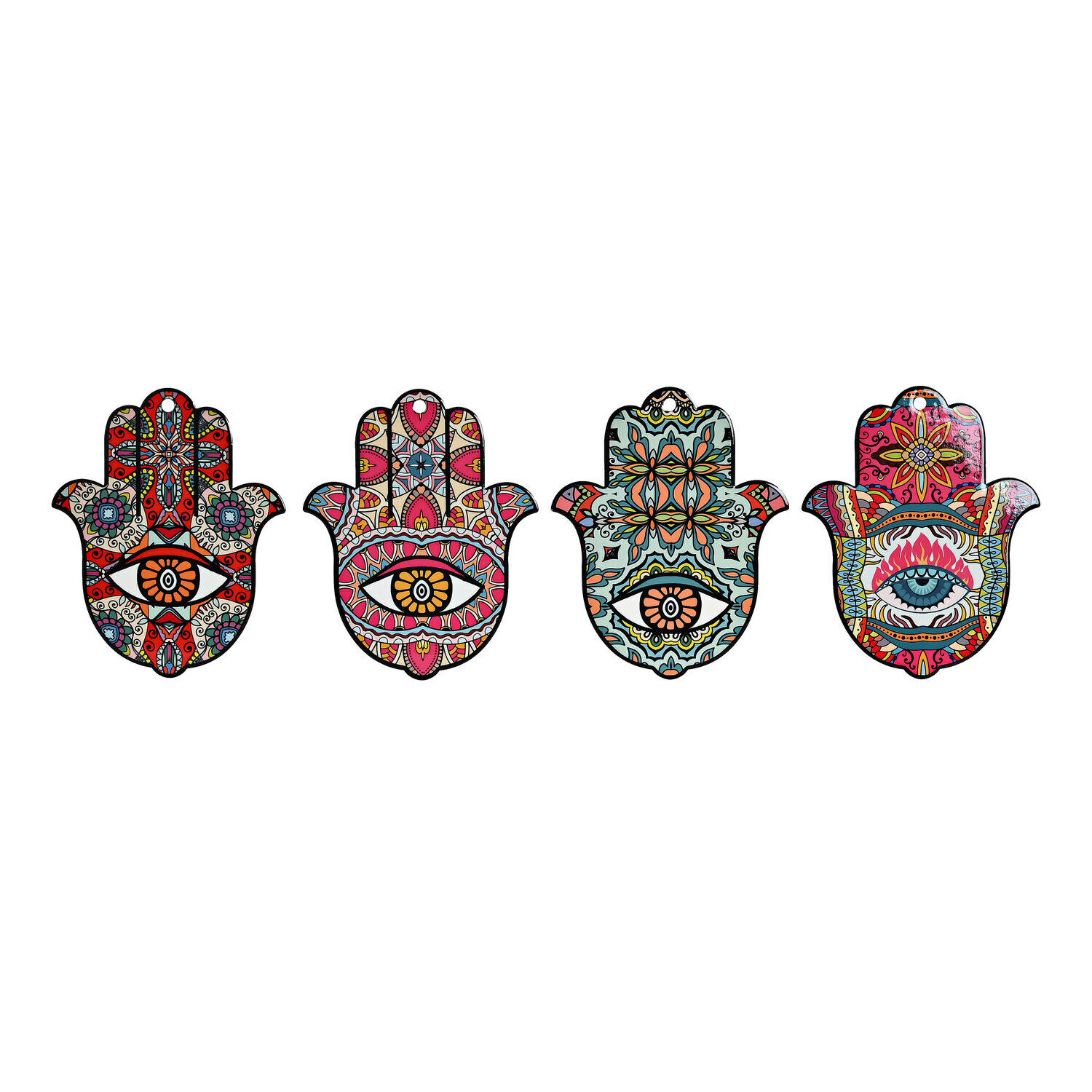 Dessous de plat en dolomite 18x22,5x0,8 hamsa 4 assortis.