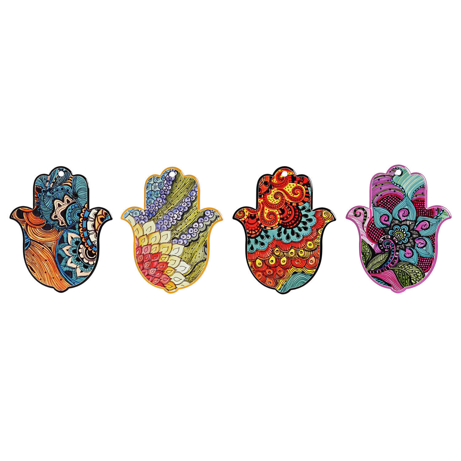 Dessous de plat en dolomite 18x23x1 248 Main de Hamsa 4 assorties