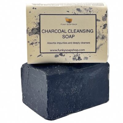 Charcoal Cleansing Soap, Natural & Handmade, Approx 30g/65g