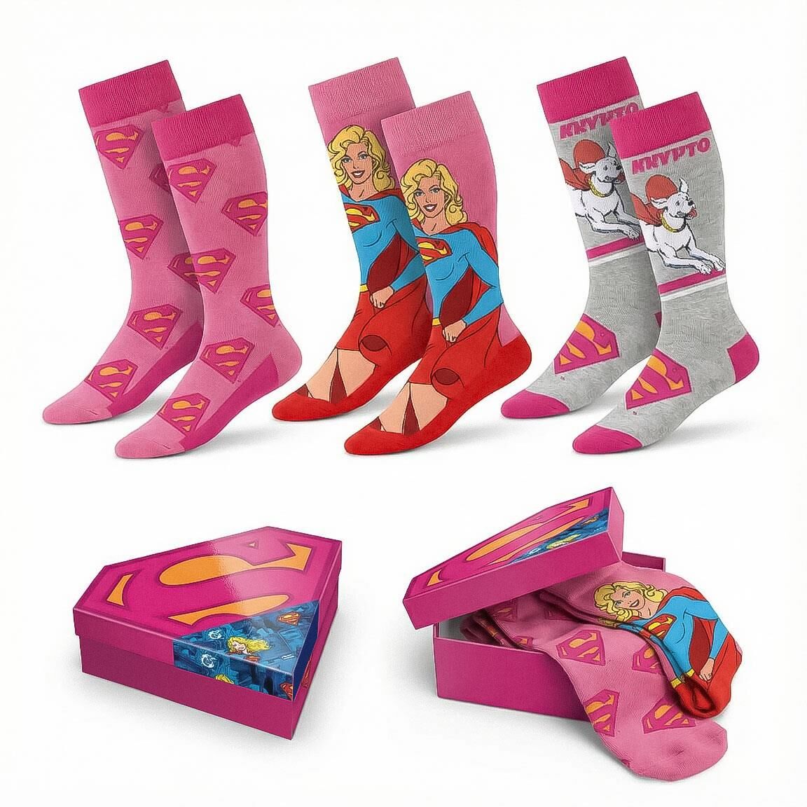 SUPERMAN SUPERGIRL 3-PIECE SOCK PACK - 2900003819