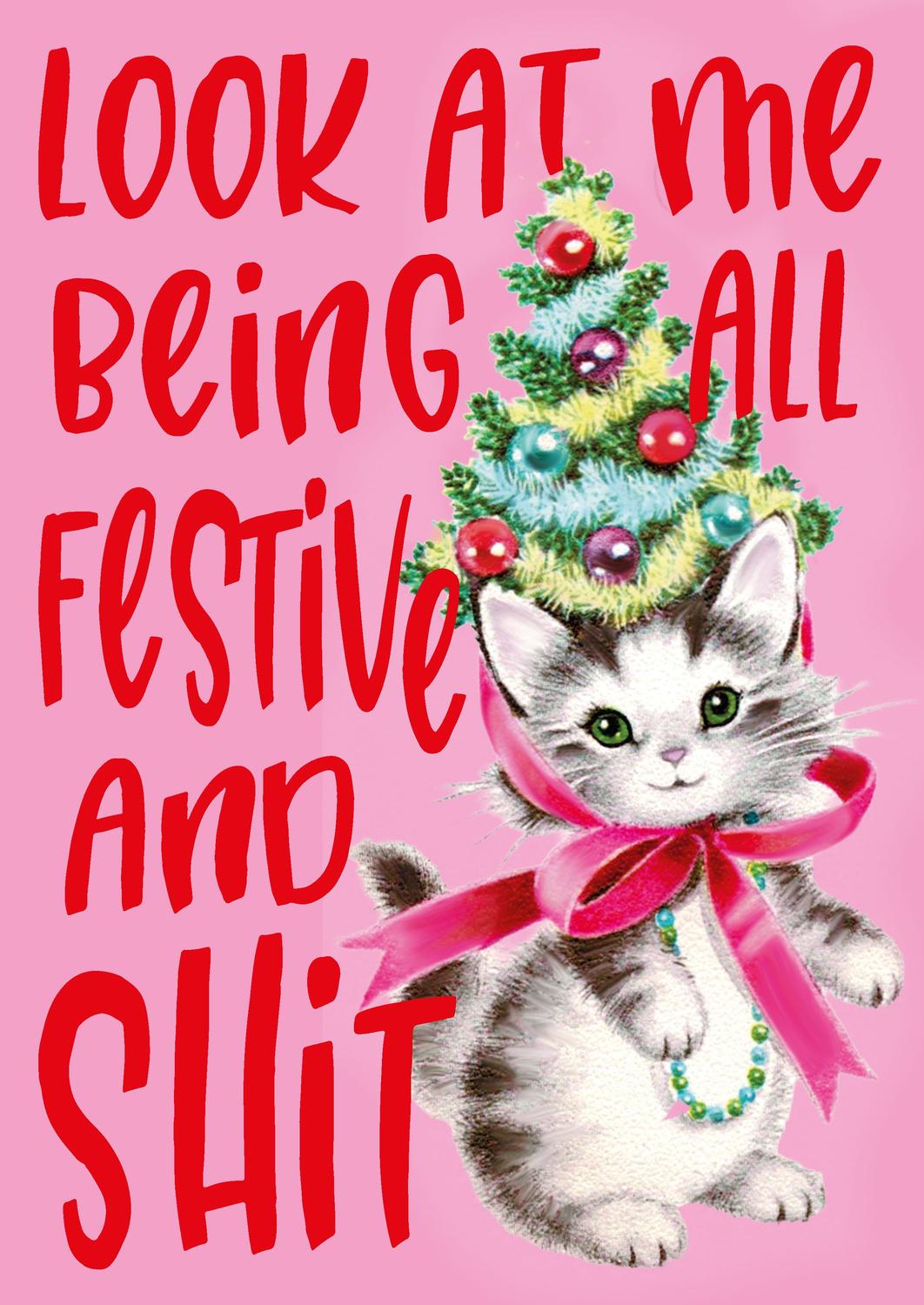 Vintage Christmas Card | Look At Me Being All Festive And Shit