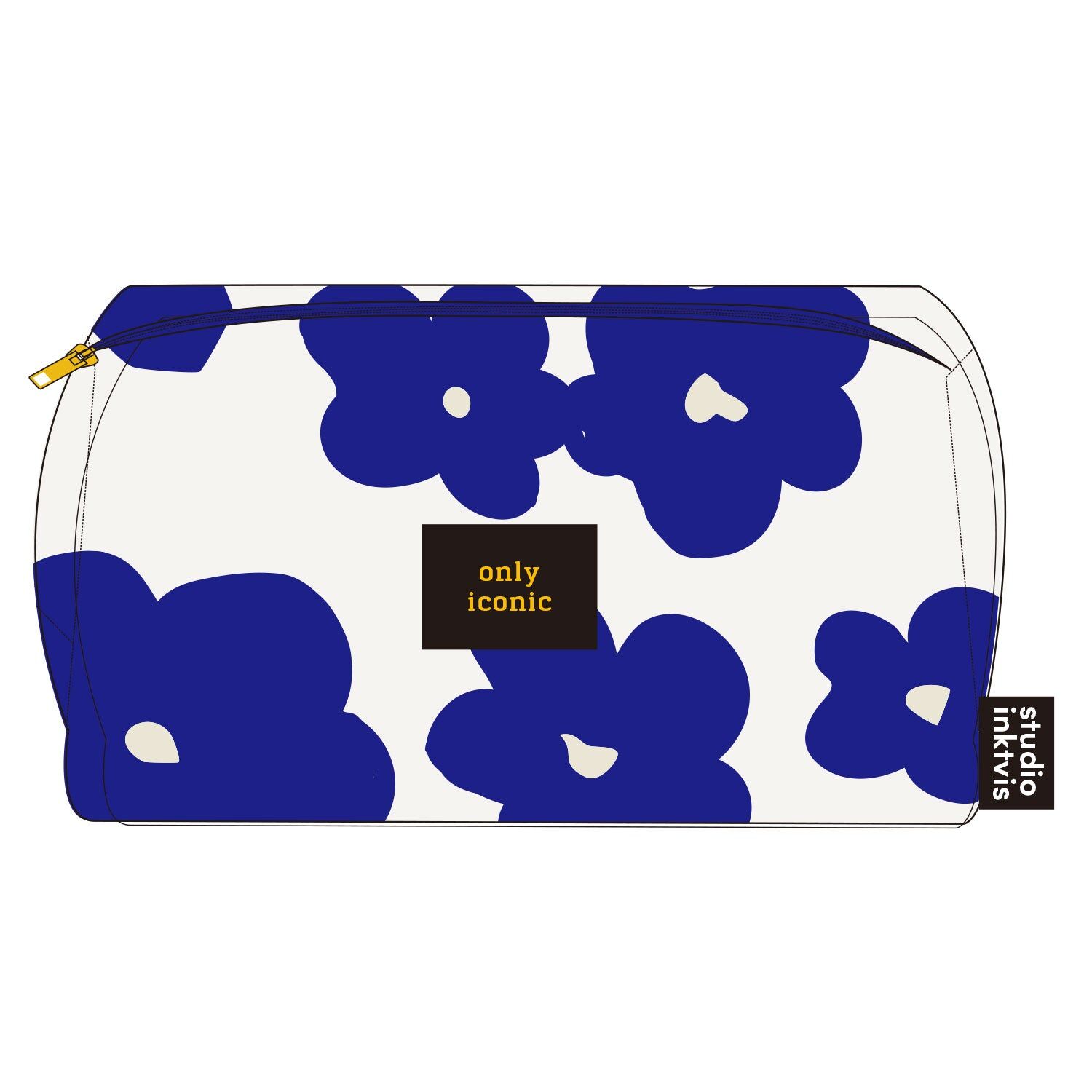 Bag Only iconic white with blue flowers made of teddy fabric