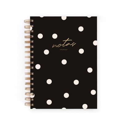CHARUCA NOTEBOOK A5. BLACK. POINTS