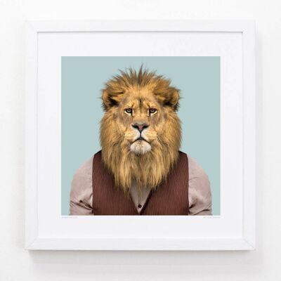 Moses, the Lion__Light Blue / Large [61cm x 61cm] / Unframed