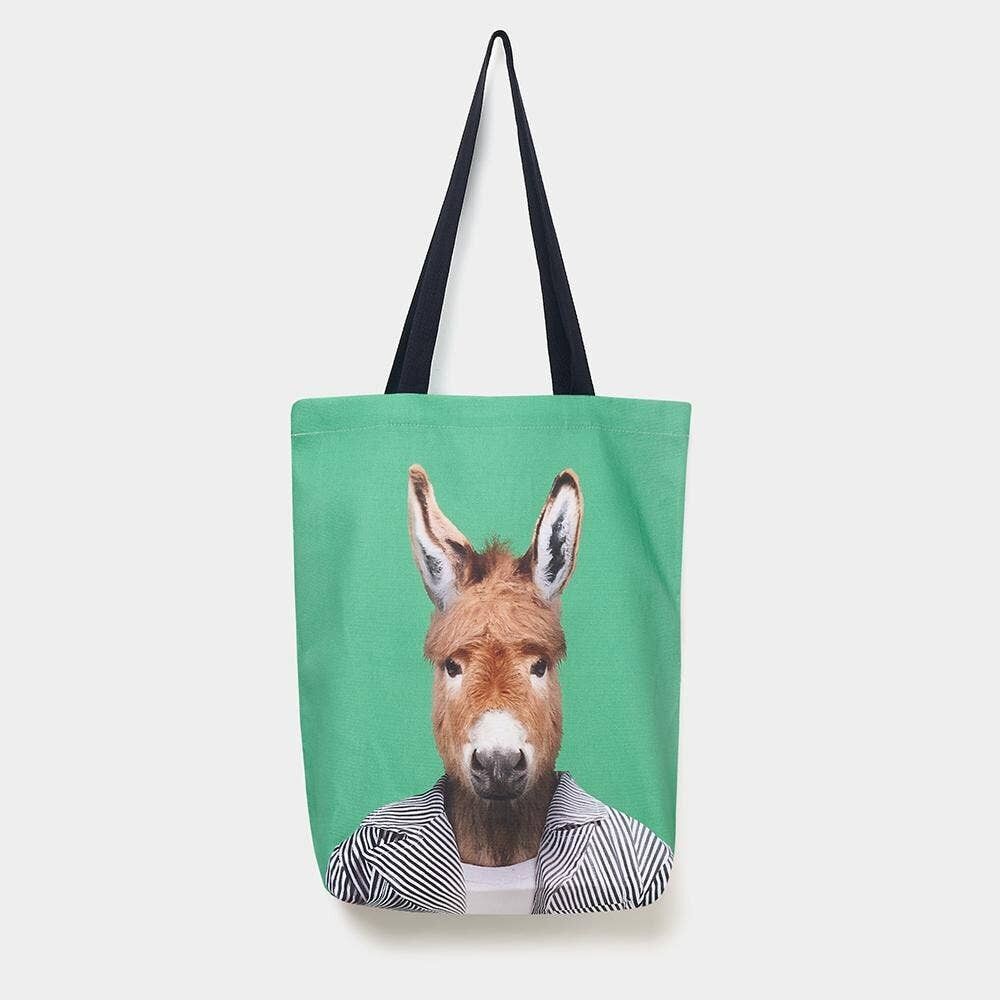 Donkey - Borsa tote con ritratto dello zoo