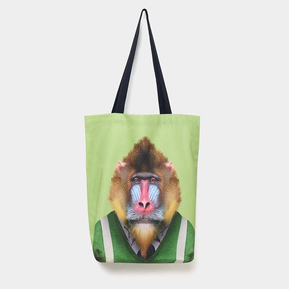 Mandrill - Borsa tote con ritratto dello zoo