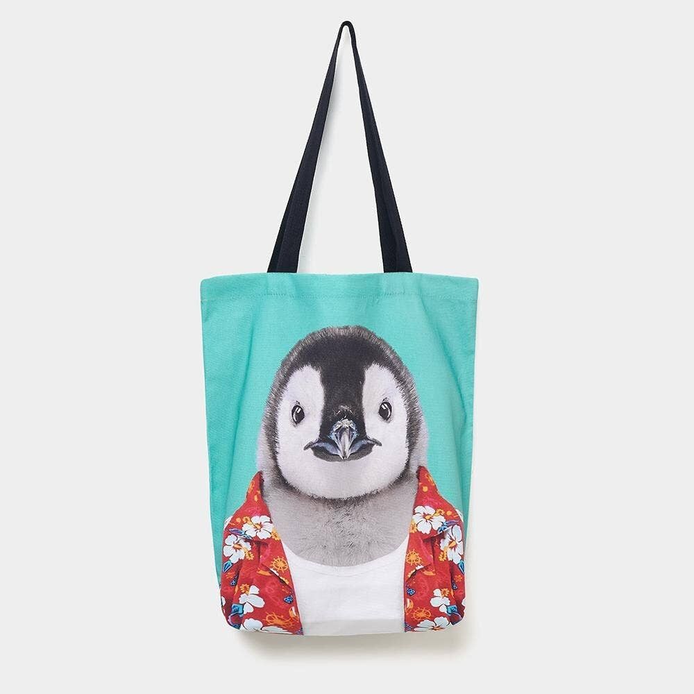 Pinguino - Borsa tote con ritratto dello zoo