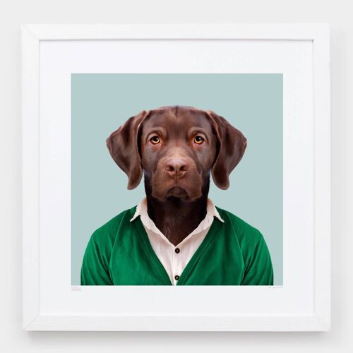 Hubert, the Labrador Retriever__Light Blue / Large [61cm x 61cm] / Unframed