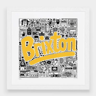 Impresión de la ciudad natal de Brixton__Grande [61cm x 61cm] / Sin marco