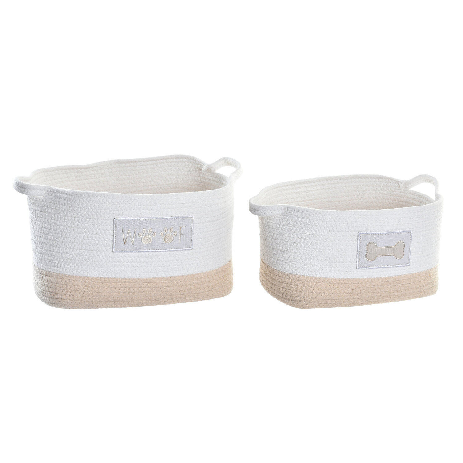 Basket set 2 cotton 43x30x23 white