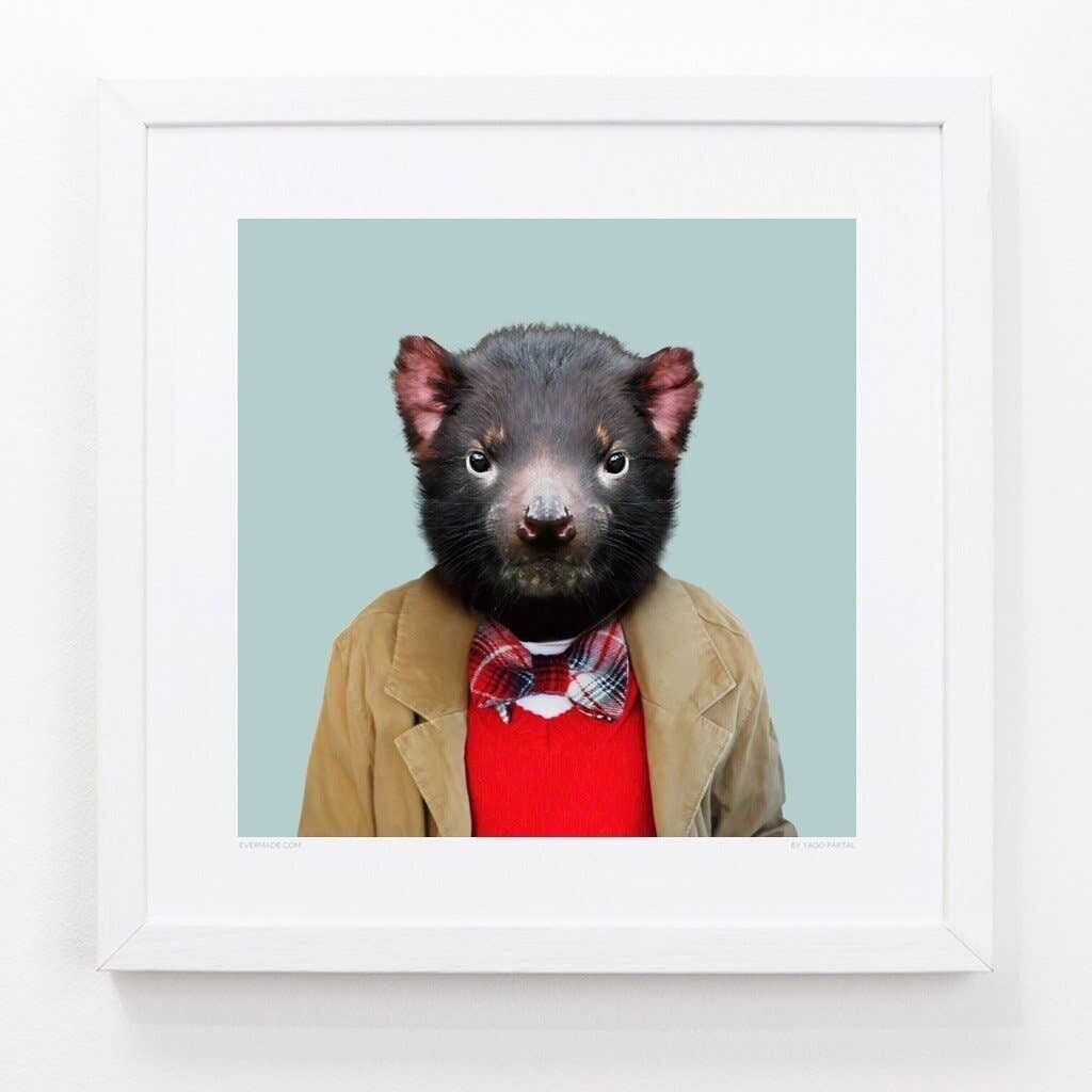 Hunter, il diavolo della Tasmania__Azzurro / Grande [61 cm x 61 cm] / Senza cornice