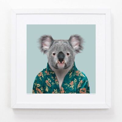Cooper, il Koala__Azzurro / Grande [61 cm x 61 cm] / Senza cornice