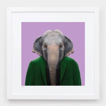 Bagus, l'éléphant d'Asie__Bleu clair / Grand [61cm x 61cm] / Sans cadre 2