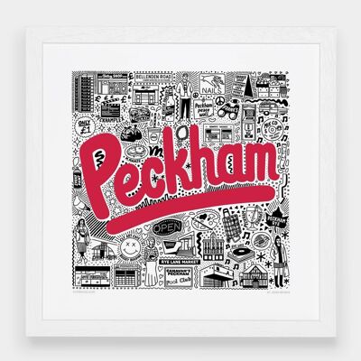 Impresión de la ciudad natal de Peckham__Grande [61cm x 61cm] / Sin marco