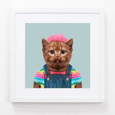 Abby, il gatto British Shorthair__Azzurro / Grande [61 cm x 61 cm] / Senza cornice
