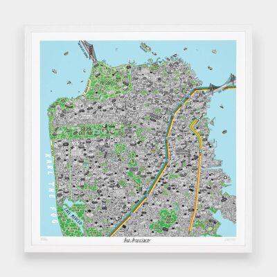 Hand Drawn Map of San Francisco__Unframed