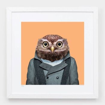 Alfie, le hibou__Bleu clair / Grand [61cm x 61cm] / Sans cadre 2