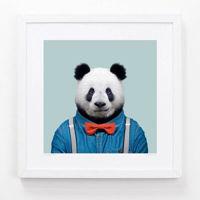Bao, le panda géant__Bleu clair / Grand [61cm x 61cm] / Sans cadre
