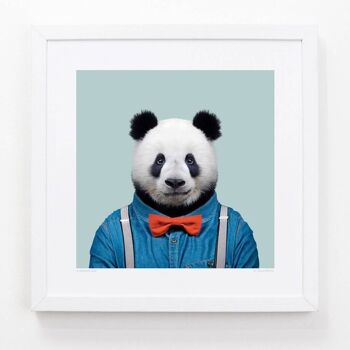 Bao, le panda géant__Bleu clair / Grand [61cm x 61cm] / Sans cadre 1