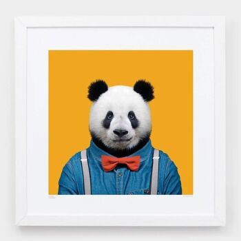 Bao, le panda géant__Bleu clair / Grand [61cm x 61cm] / Sans cadre 2