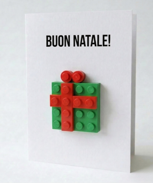 Tarjeta postal de regalo de Navidad – Ladrillo de construcción