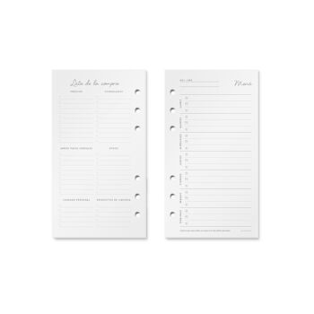 CHARUCA MENU PLANNER LISTE DE RECHANGE / D'ACHAT A6 2