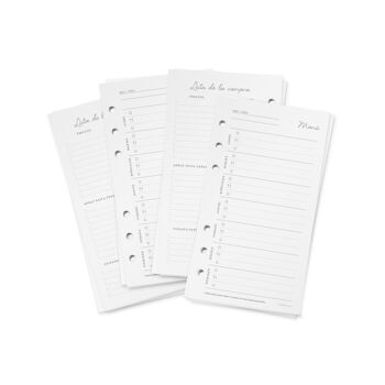 CHARUCA MENU PLANNER LISTE DE RECHANGE / D'ACHAT A6 3