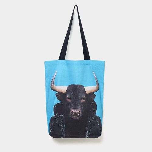 Spanish Bull - Zoo Portrait Tote Bag