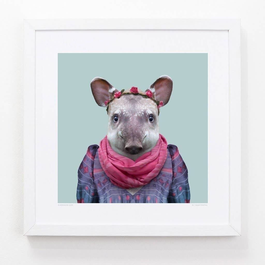 Gabriela, South American Tapir__Light Blue / Large [61cm x 61cm] / Unframed