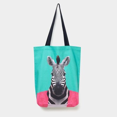 Zebra - Einkaufstasche mit Zoo-Porträt
