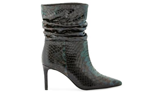 Debbie snake print leather boots