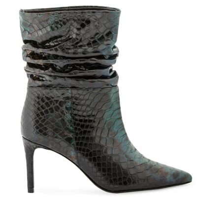 Debbie snake print leather boots