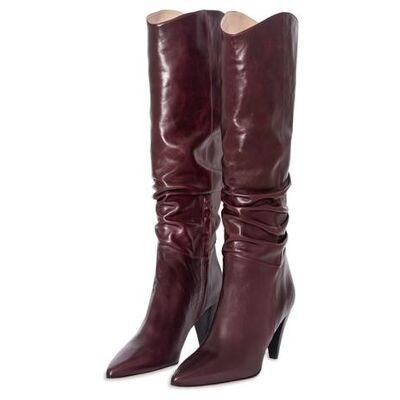 Isabel burgundy knee high boots