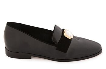 MOCASSINS EN CUIR VERNI NOIR JAQUELINE 1