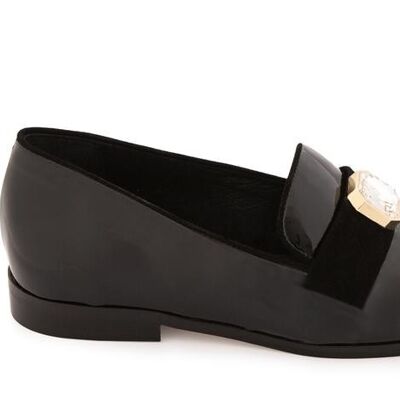Jaqueline black patent leather loafers