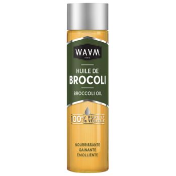 WAAM Cosmetics – Huile de Brocoli BIO – 100% pure et naturelle – Par première pression à froid – Soin cheveux bouclés, crépus, frisés – 100ml