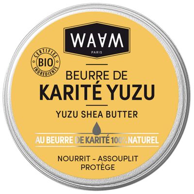 WAAM Cosmetics - Yuzu Shea Butter - Cura nutriente per pelle e capelli - Con burro di karitè crudo biologico e naturale - Vegano - 100ml