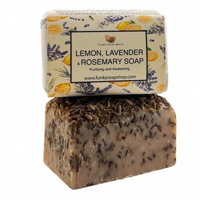 Lavender, Lemon & Rosemary Soap, Natural & Handmade, Approx 30g/65g