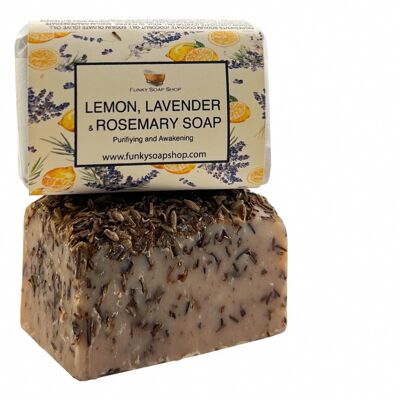 Lavender, Lemon & Rosemary Soap, Natural & Handmade, Approx 30g/65g