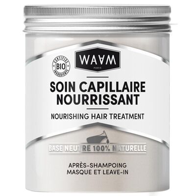WAAM Cosmetics – Soin capillaire nourrissant – Certifié BIO ECOCERT – Masque cheveux neutre multi-usage protecteur et nourrissant – Vegan – 300ml