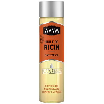 WAAM Cosmetics – Huile végétale de Ricin– 100% pure et naturelle – Première pression à froid – Pousse des cheveux, ongles, cils – 100ml