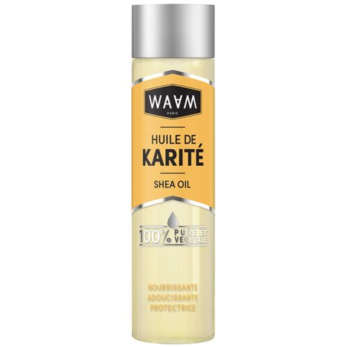 WAAM Cosmetics – Huile végétale de Karité – 100% pure et naturelle – Première pression à froid – Huile nourrissante pour peau et cheveux– 100ml