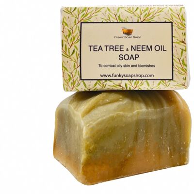 Tea Tree & Neem Oil Soap, Natural & Handmade, Approx 30g/65g