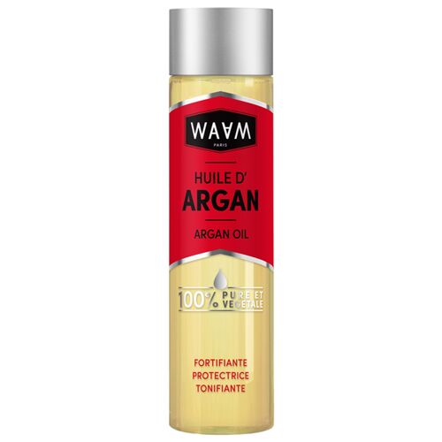 WAAM Cosmetics – Huile végétale d’Argan – 100% pure et naturelle – Première pression à froid – Soin pour cheveux, peaux et ongles – 100ml