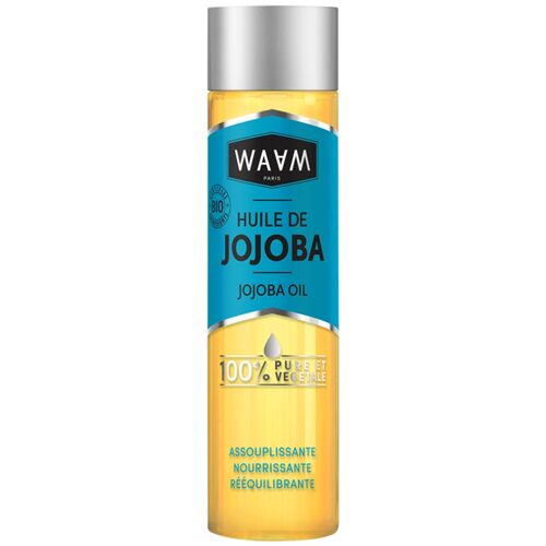 WAAM Cosmetics – Huile végétale de Jojoba BIO – 100% pure et naturelle – Première pression à froid –Huile de soin peau et cheveux– 100ml