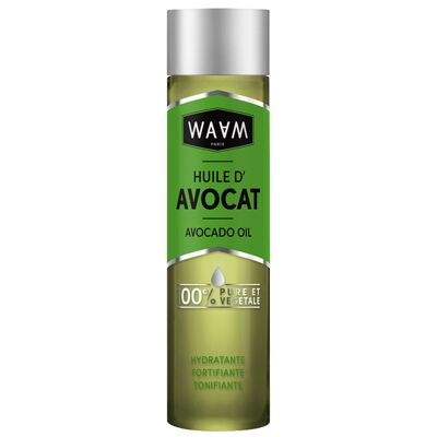 WAAM Cosmetics – Huile végétale d’Avocat BIO – 100% pure et naturelle – Première pression à froid – Huile nourrissante cheveux et peau – 100ml