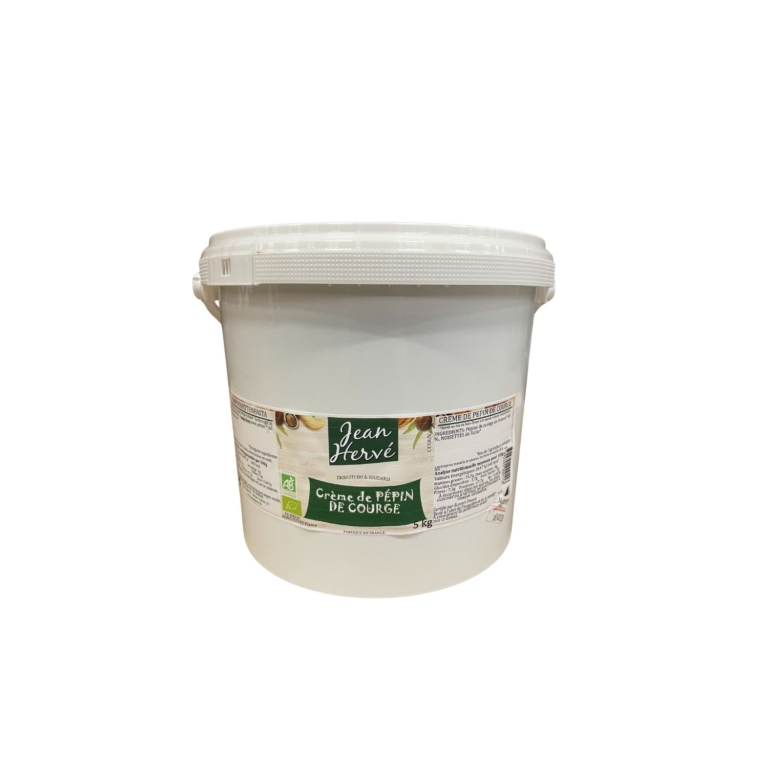 Pumpkin seed cream from France and hazelnut cream from Sicily - 5kg bucket
